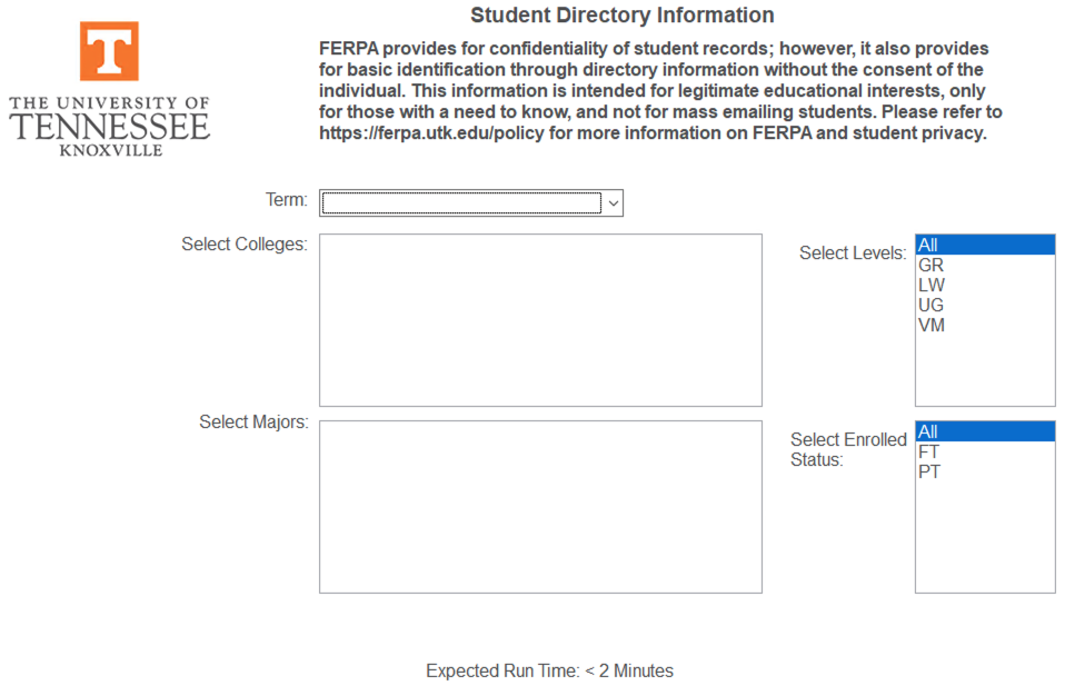 SWDDIRD - Student Directory Information